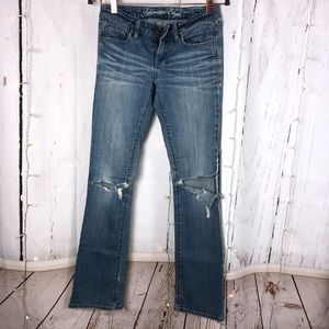 American Eagle Ripped Bootcut Jeans